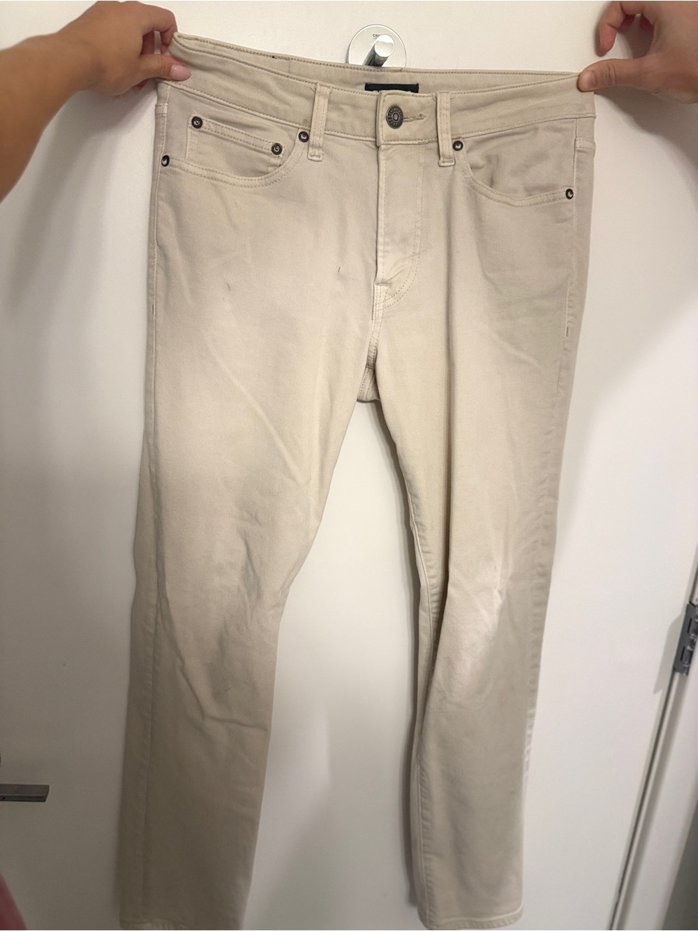 Express Men's Slim Khaki Chinos - Light Beige